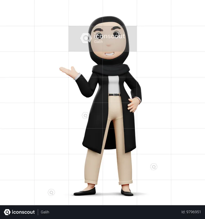 Mulher islâmica cumprimenta Eid  3D Illustration