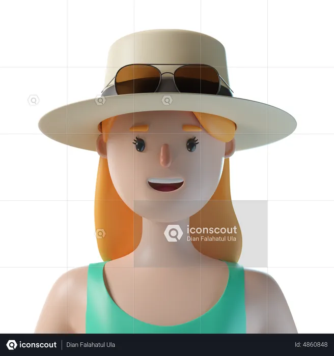 Mulher turista  3D Icon