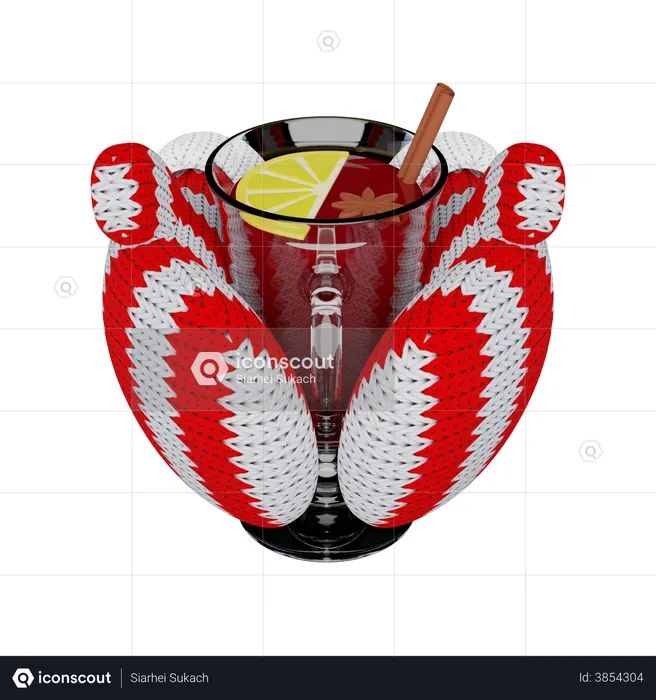 Mulled Wine Glass  3D Illustration