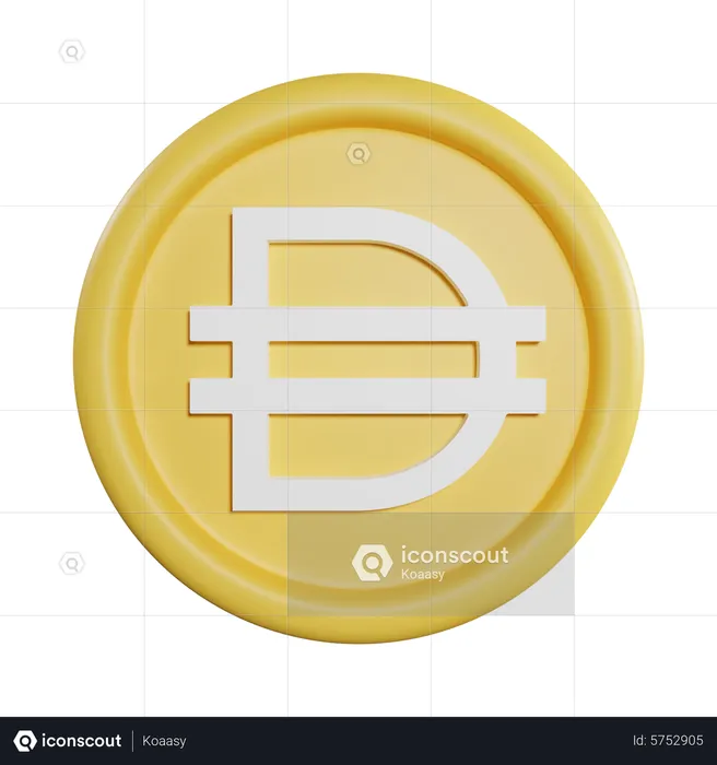 Multi Collateral Dai Coin  3D Icon