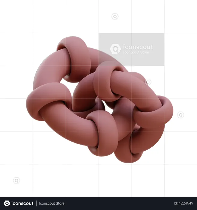 Multi knot Torus  3D Illustration