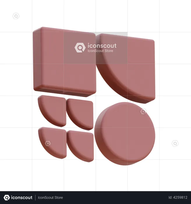 Multi Shape Element  3D Icon