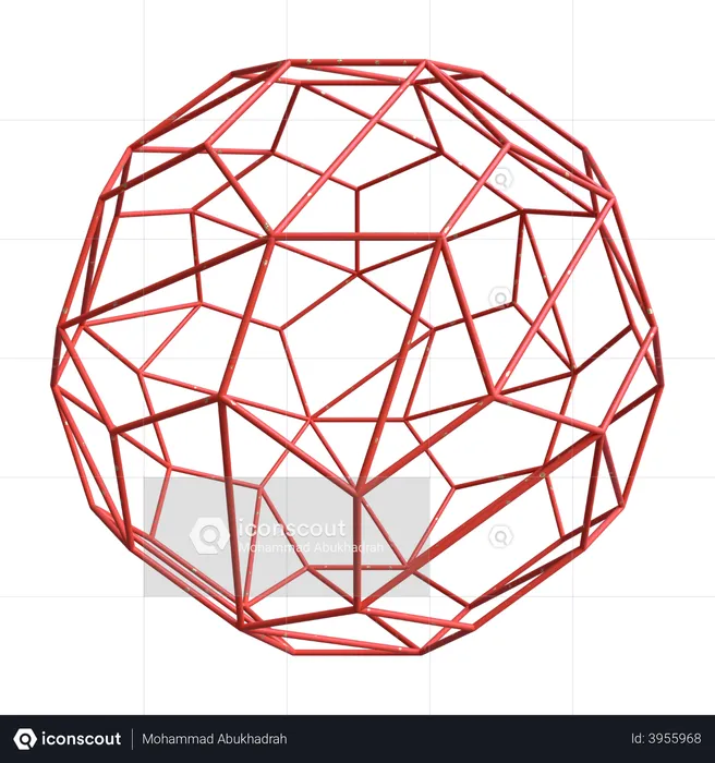 Multi Wireframe Polygon  3D Illustration