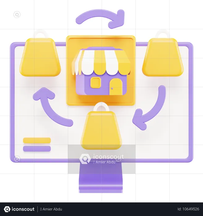 Multichannel e-commerce  3D Icon