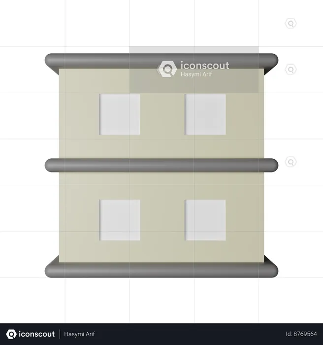 Multifamily House  3D Icon