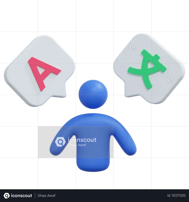 Multilingual Person  3D Icon