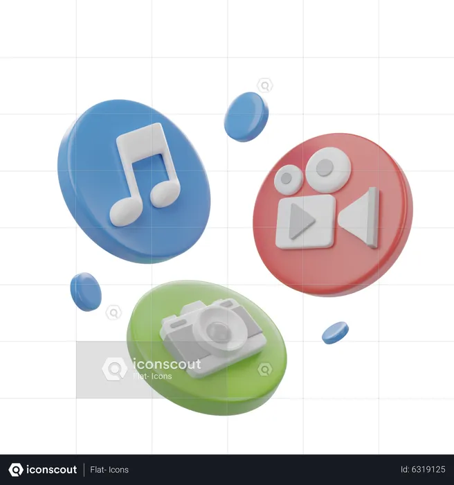 Multimedia  3D Icon