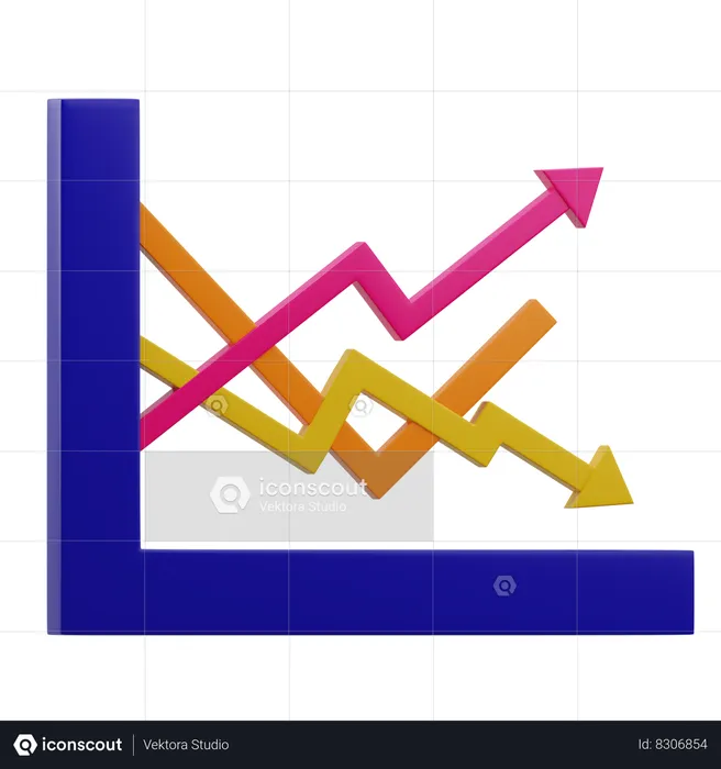 Multiple Chart  3D Icon
