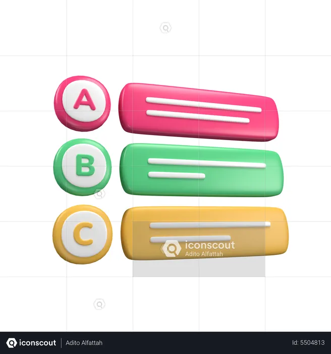 Multiple Choice  3D Icon