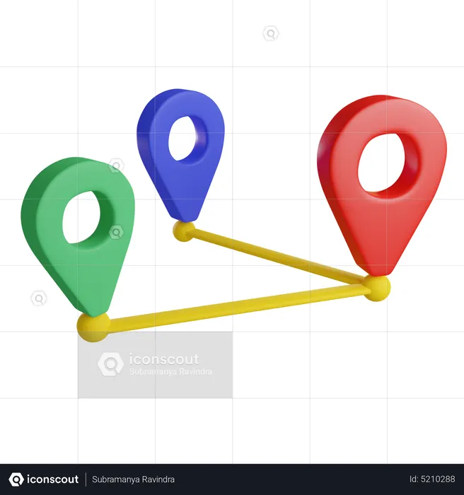 Multiple Location  3D Icon