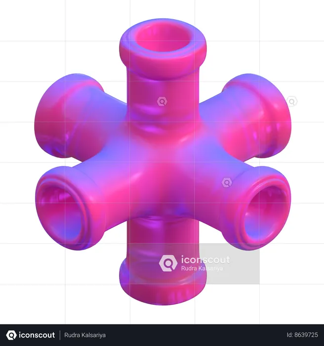 Multiple pipes Abstract Shape  3D Icon