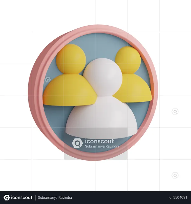 Multiple User  3D Icon