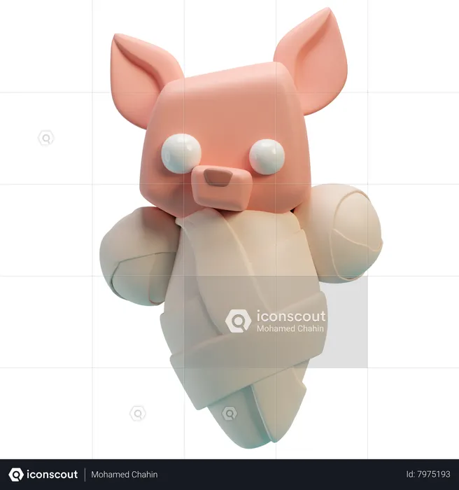 Mummy Cat  3D Icon