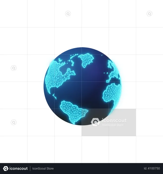 Mundo conectado  3D Icon