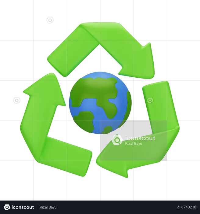 Reciclar mundo  3D Icon