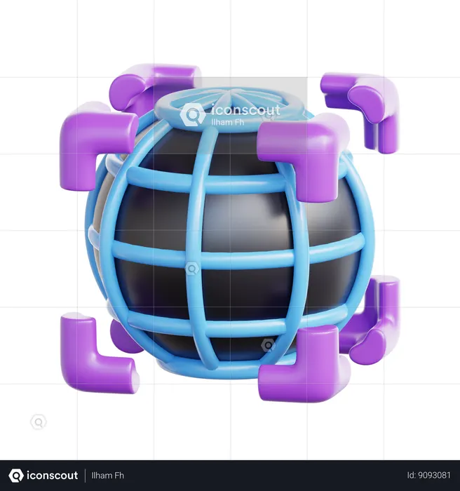 Mundo virtual  3D Icon