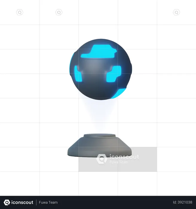 Mundo virtual  3D Icon