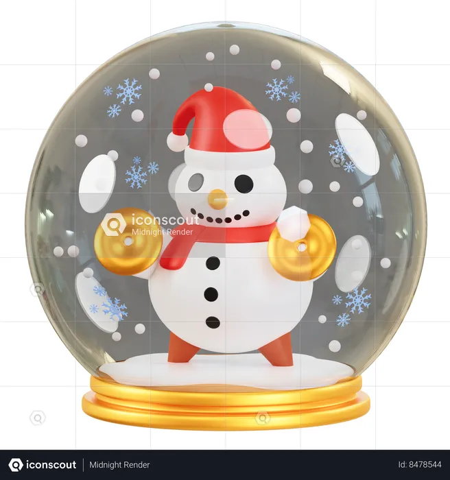 Bola de cristal muñeco de nieve  3D Icon