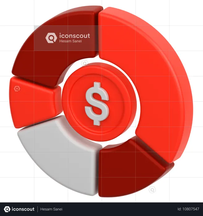 Münzdiagramm  3D Icon