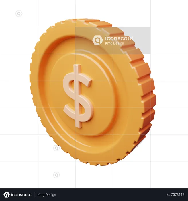 Münze Dollar  3D Icon