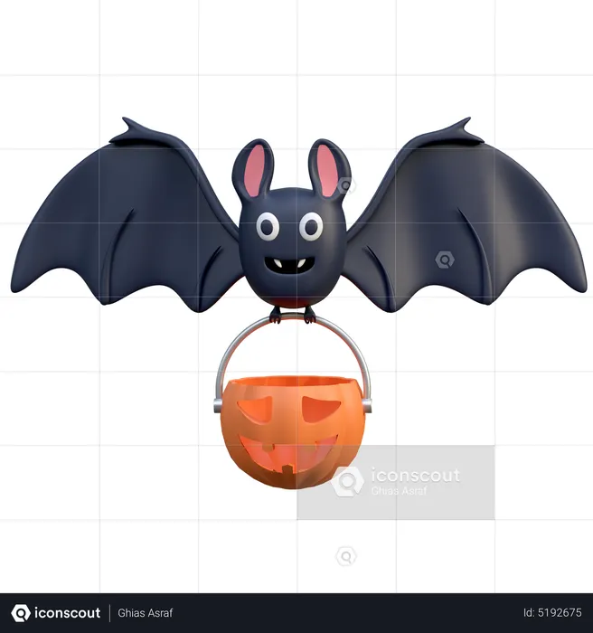 Murciélago volador halloween  3D Icon