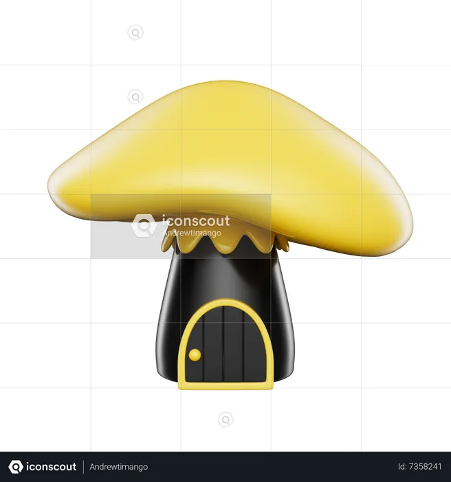 Mushroom House  3D Illustration