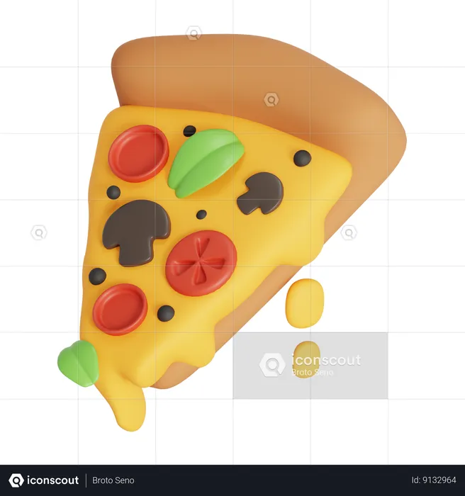 Mushroom Pizza  3D Icon