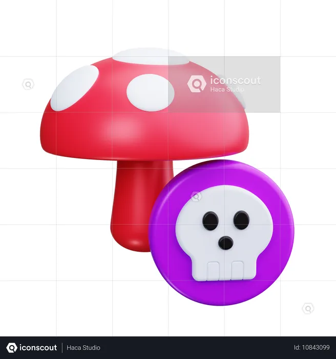 Mushroom Skull  3D Icon