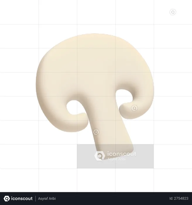Mushroom slice  3D Illustration