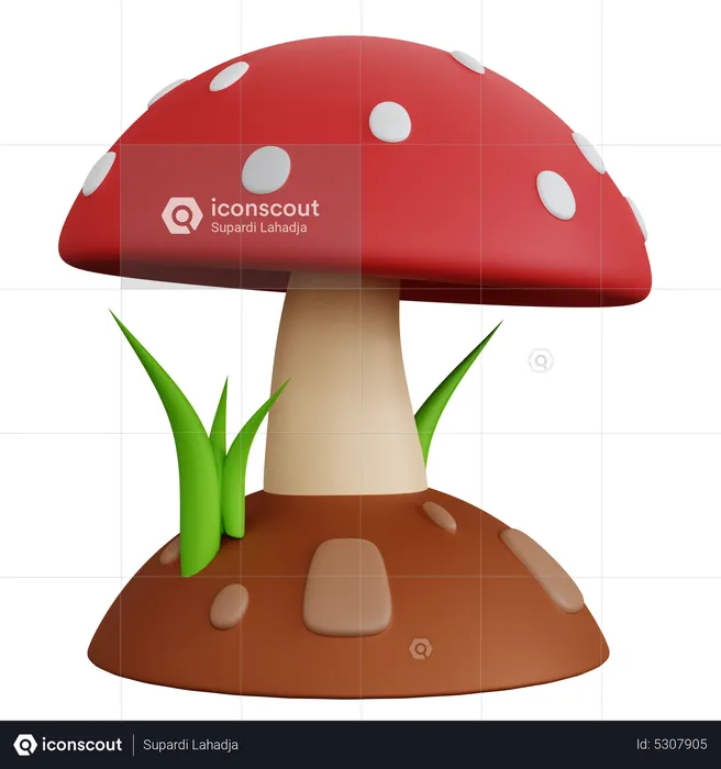 Mushroom Sprout  3D Icon