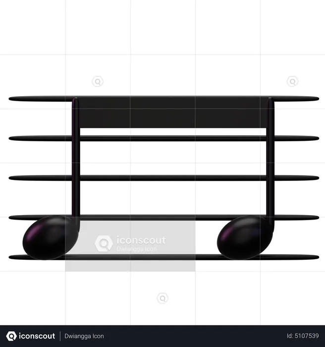 Music Beamnote  3D Icon