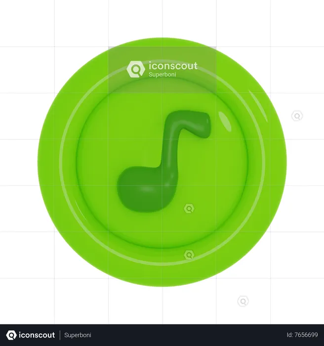 Music Button  3D Icon