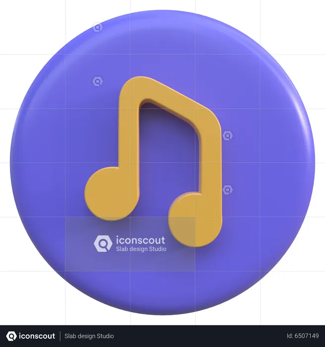 Music Button  3D Icon