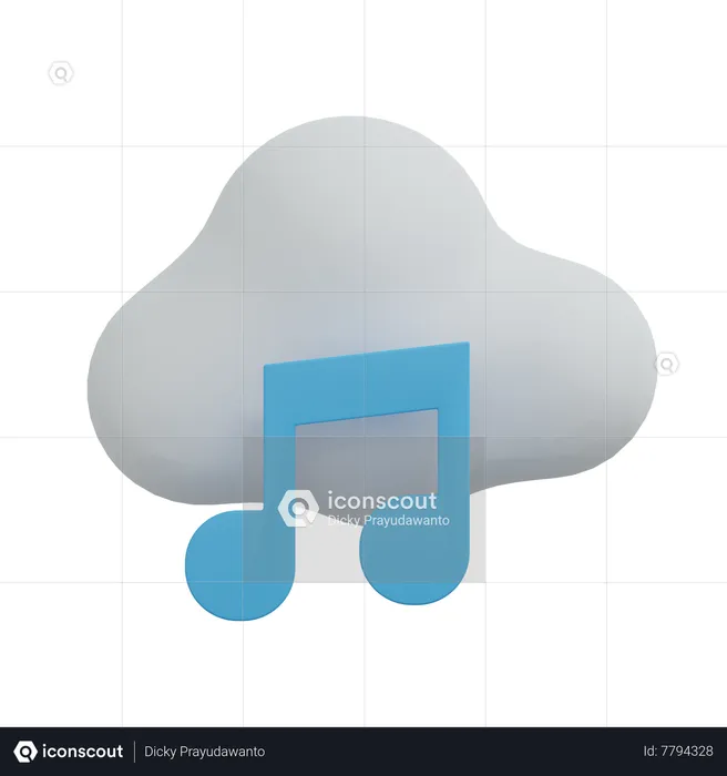 Music Cloud  3D Icon