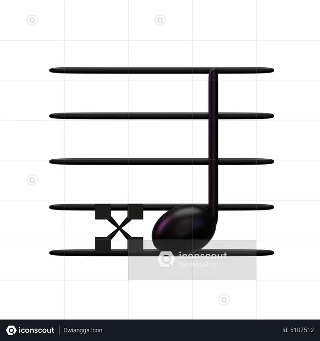 Music Double sharp 3D Icon download in PNG, OBJ or Blend format