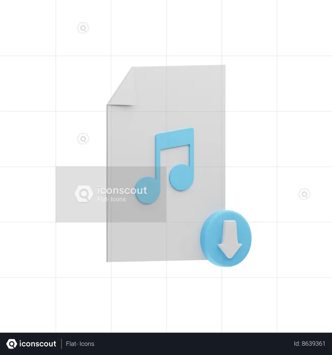 Music Download  3D Icon