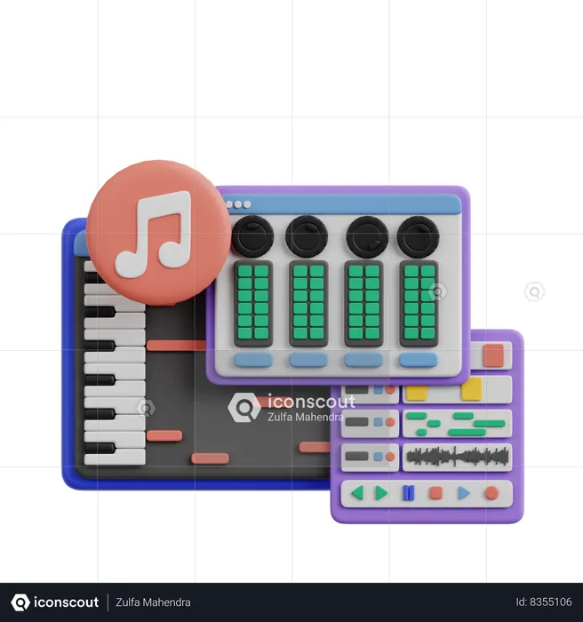 Music Editing  3D Icon