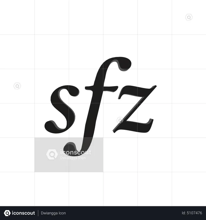 Music expression sforzando sfz  3D Icon