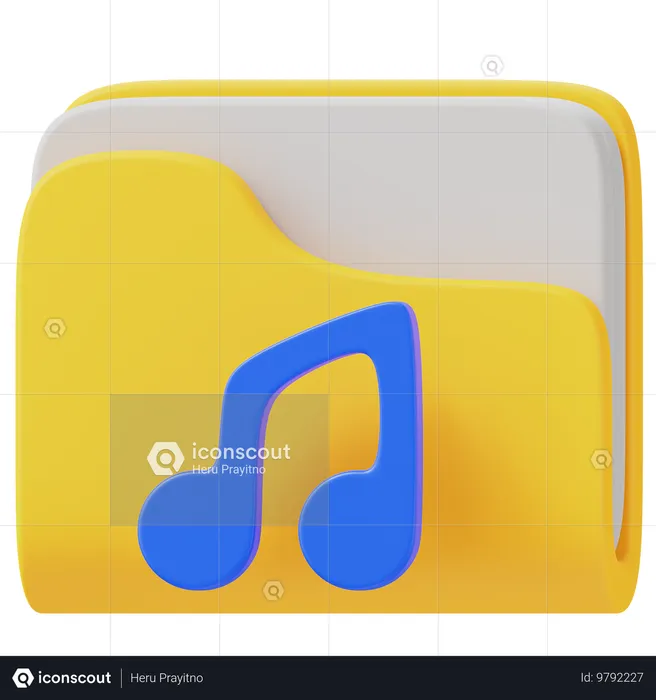 音楽フォルダ  3D Icon