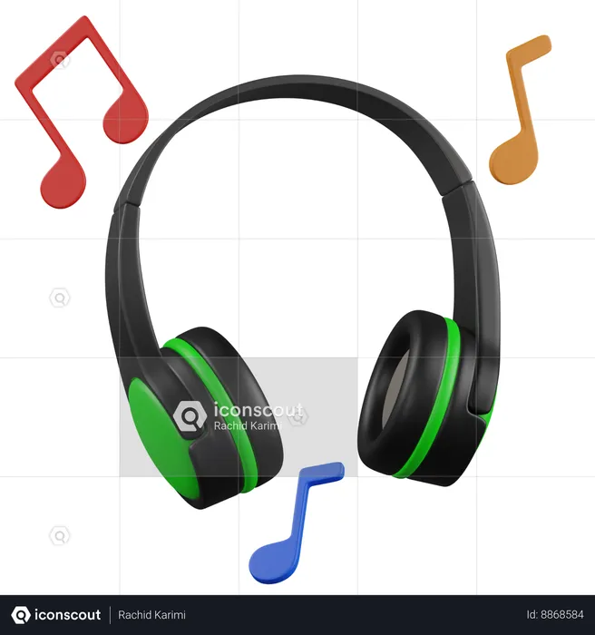 Music headphone  3D Icon