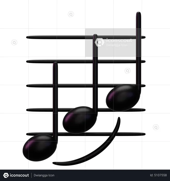 Music Legato  3D Icon