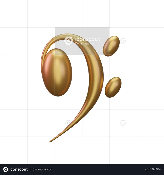 Music Note Gold  3D Icon