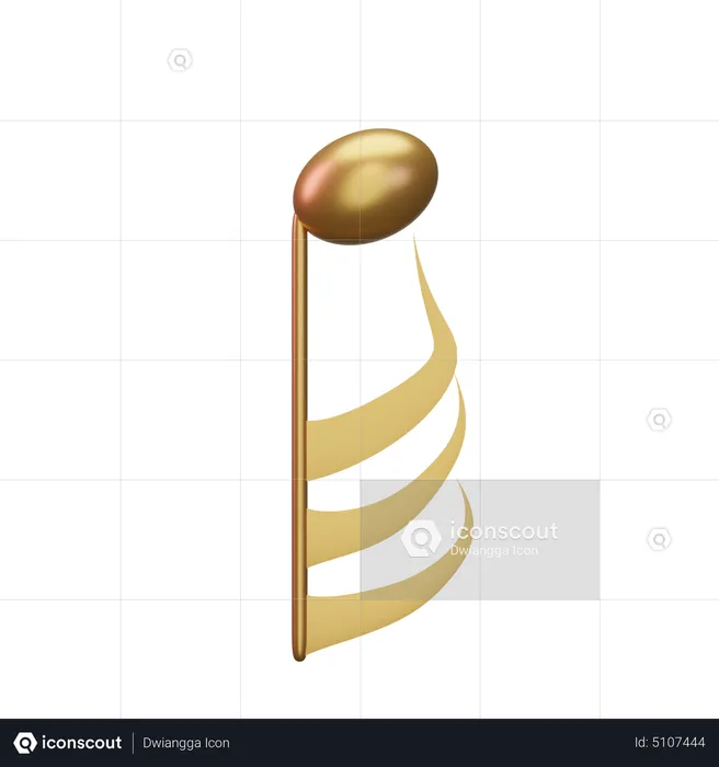 Music Note Gold  3D Icon