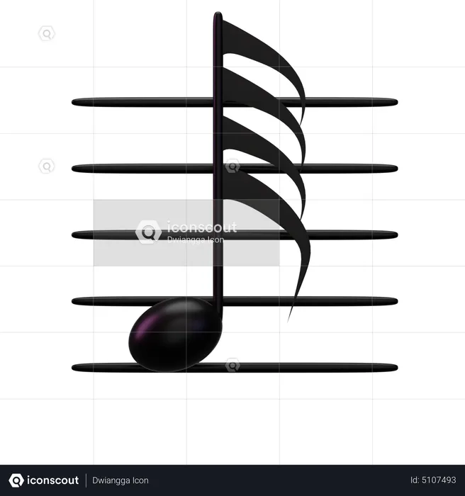 Music Note Gold  3D Icon