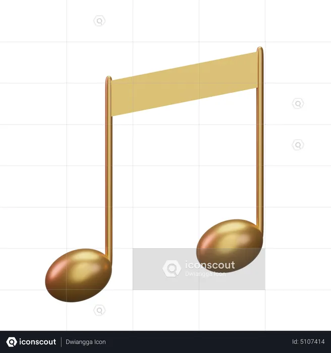 Music Note Gold  3D Icon