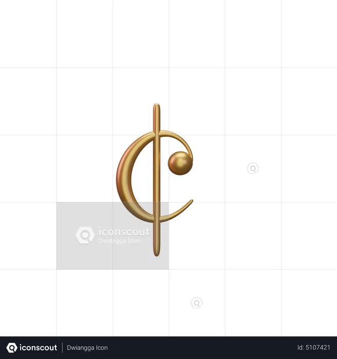 Music Note Gold  3D Icon