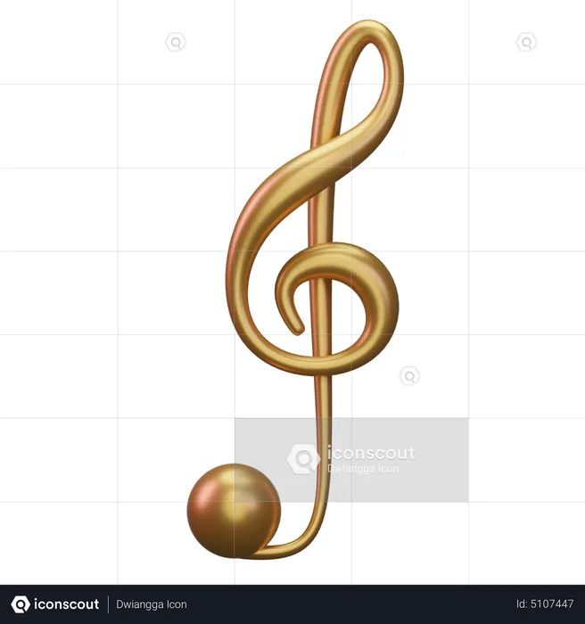 Music Note Gold  3D Icon