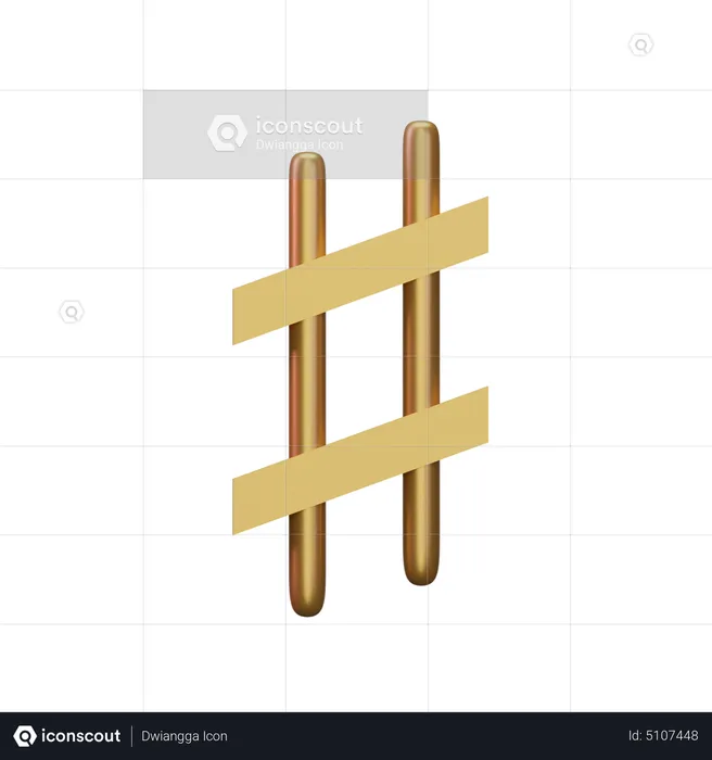 Music Note Gold  3D Icon