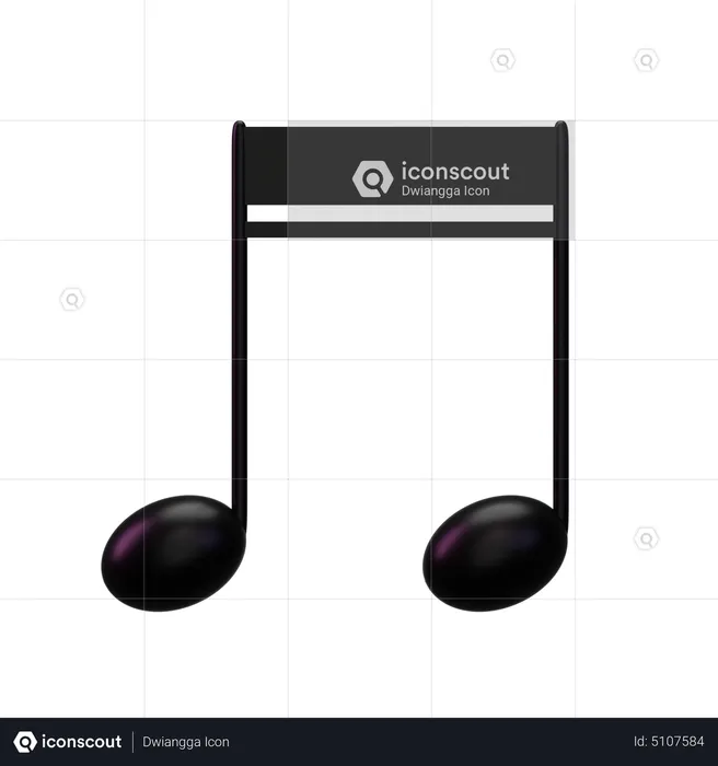 Music Note Gold  3D Icon