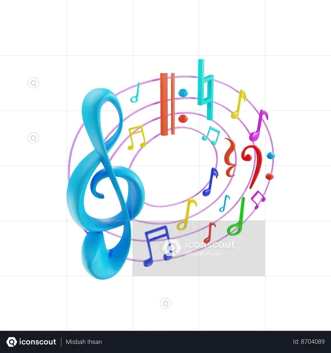 Music Notes  3D Icon